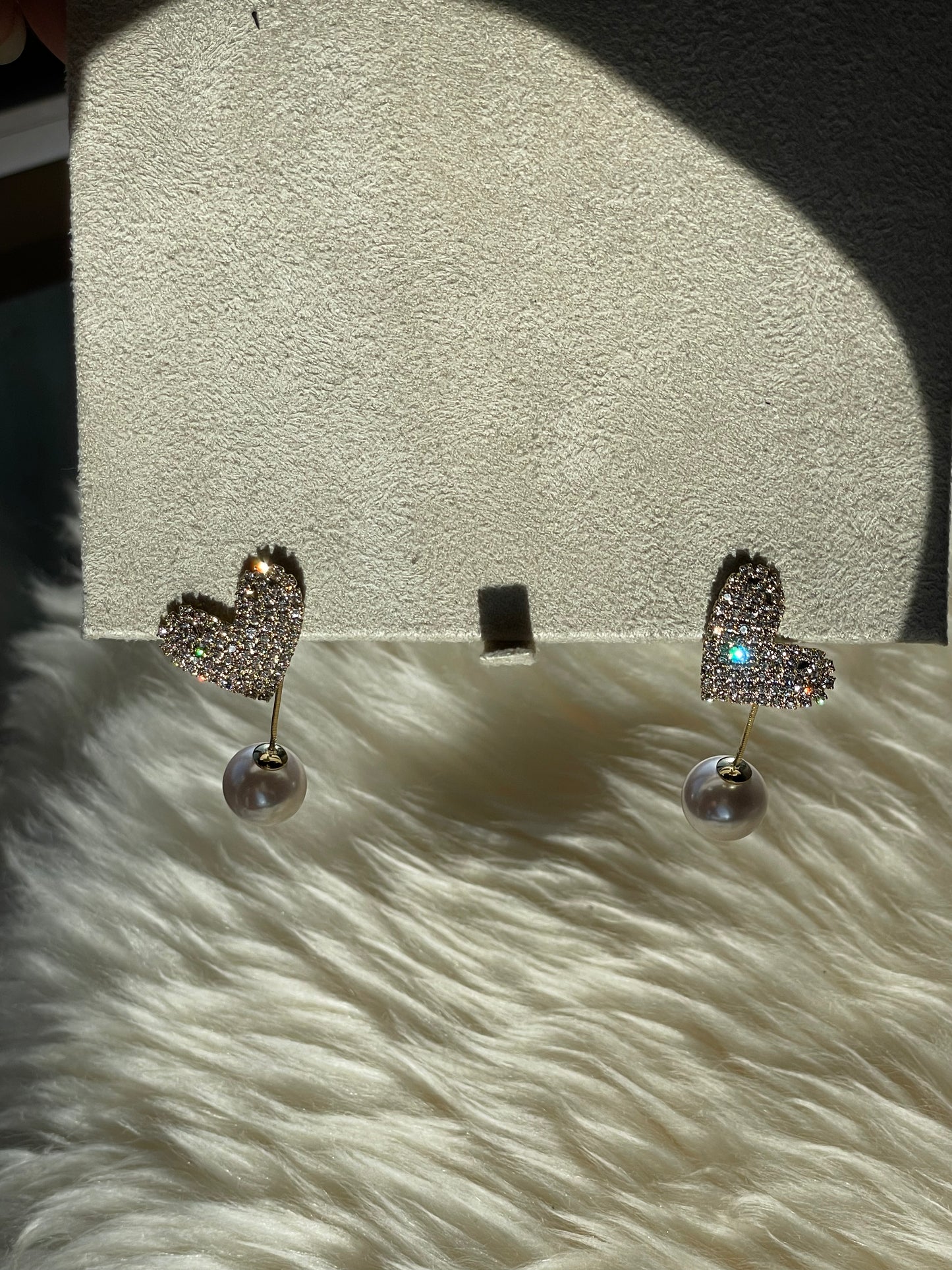 Heart crystal earrings