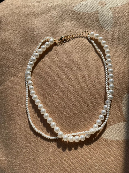 Layered faux pearl necklace