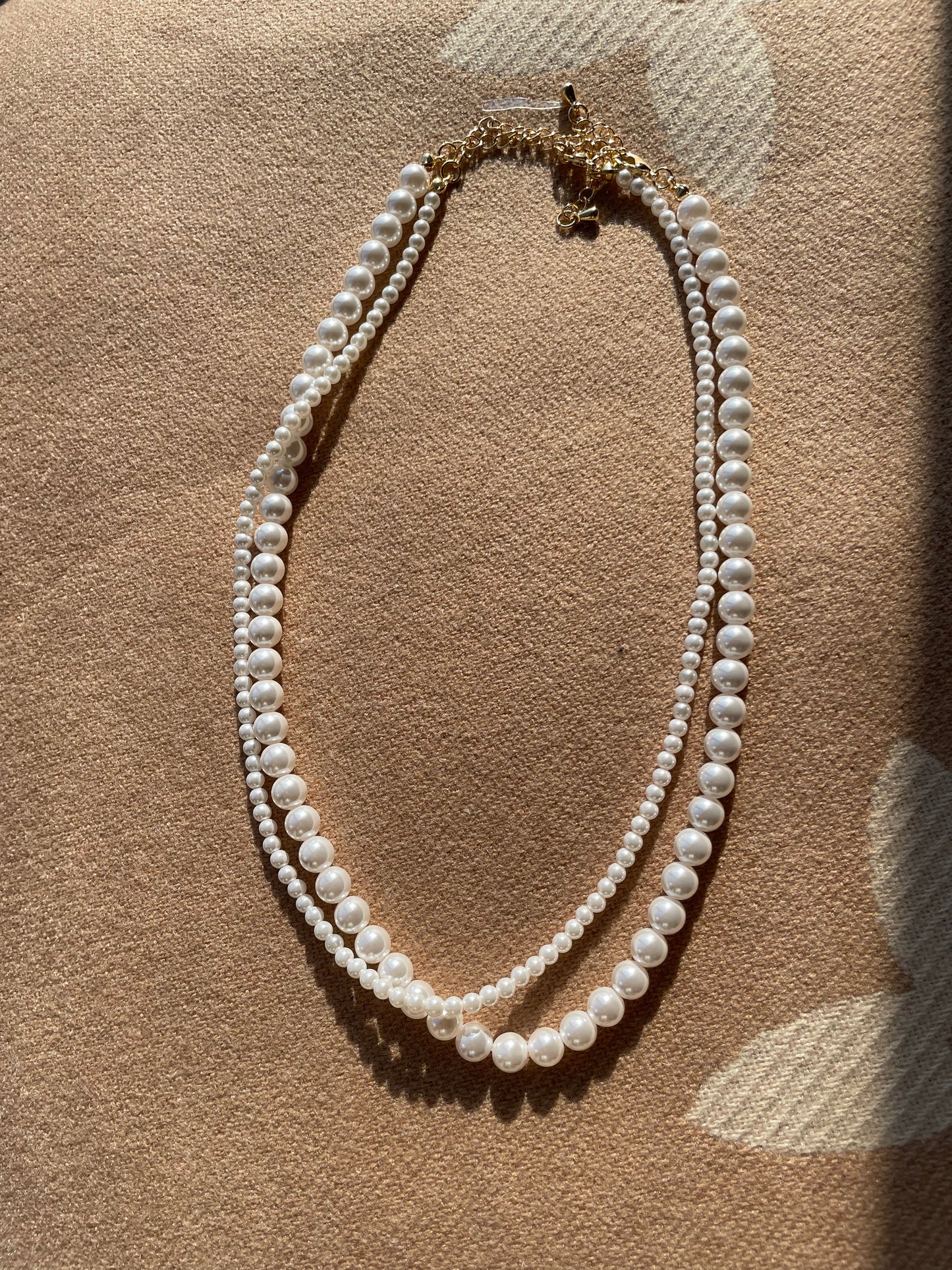 Layered faux pearl necklace