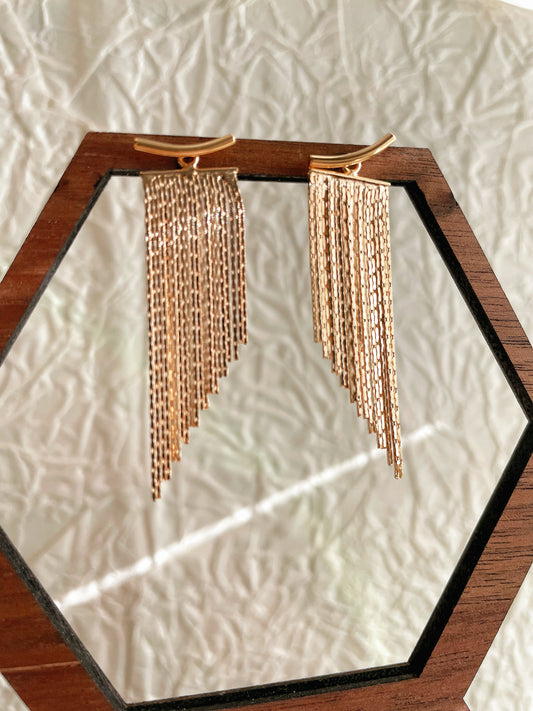 Coated silver tassel earrings