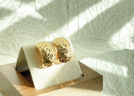 Golden wave designer earrings